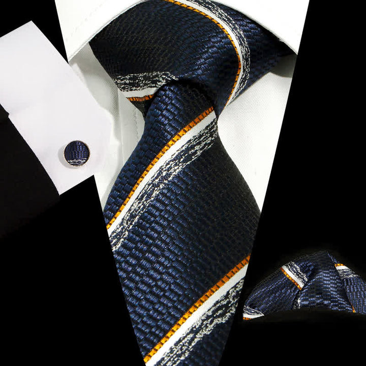 Conjunto de 3 piezas de corbata informal a rayas para oficina para hombre