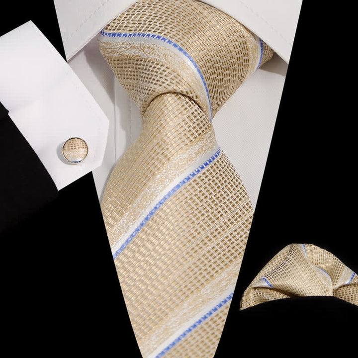 Conjunto de 3 piezas de corbata informal a rayas para oficina para hombre