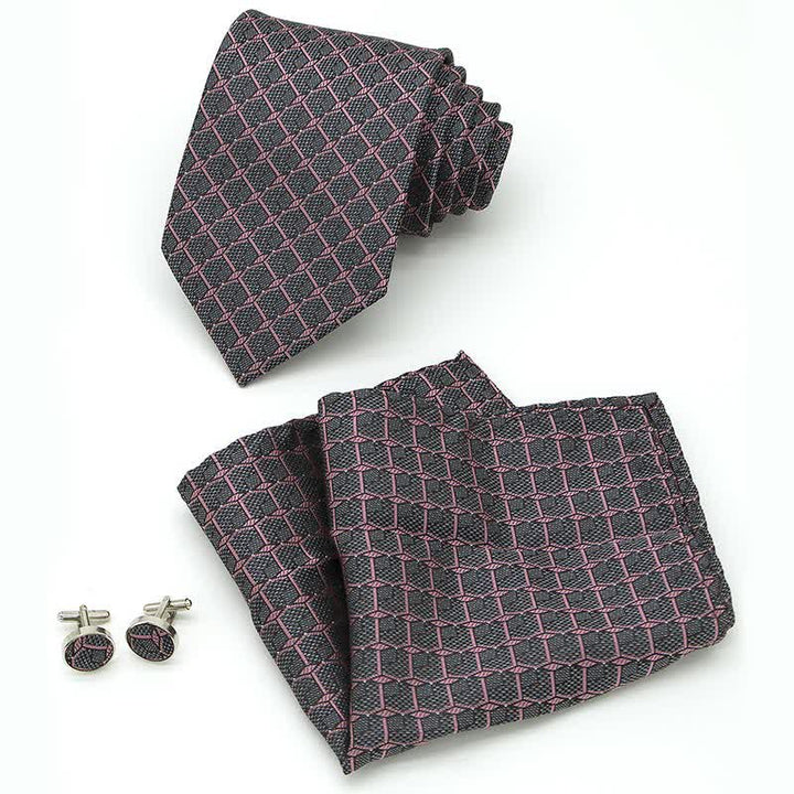 Conjunto de 3 corbatas a cuadros para caballero