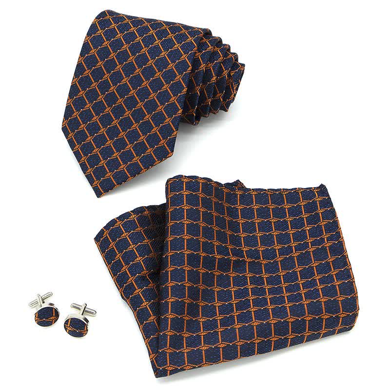 Conjunto de 3 corbatas a cuadros para caballero