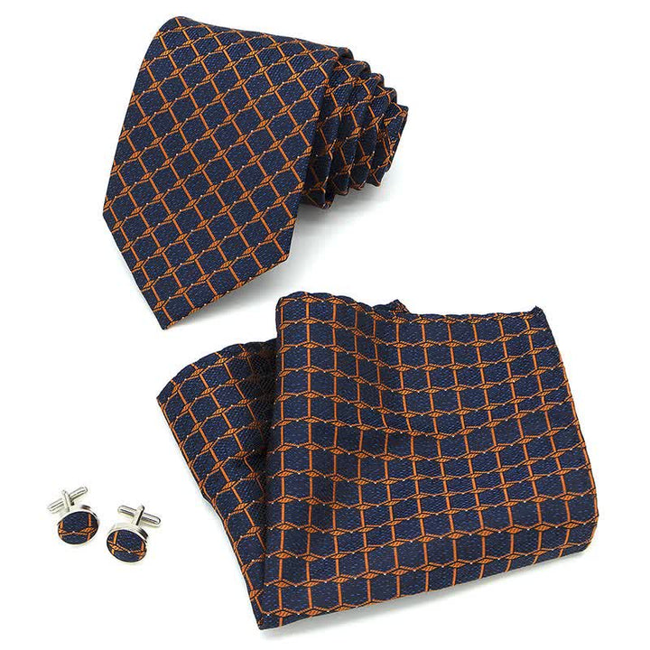 Conjunto de 3 corbatas a cuadros para caballero
