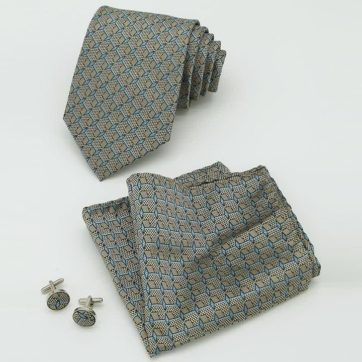 Conjunto de 3 corbatas a cuadros para caballero