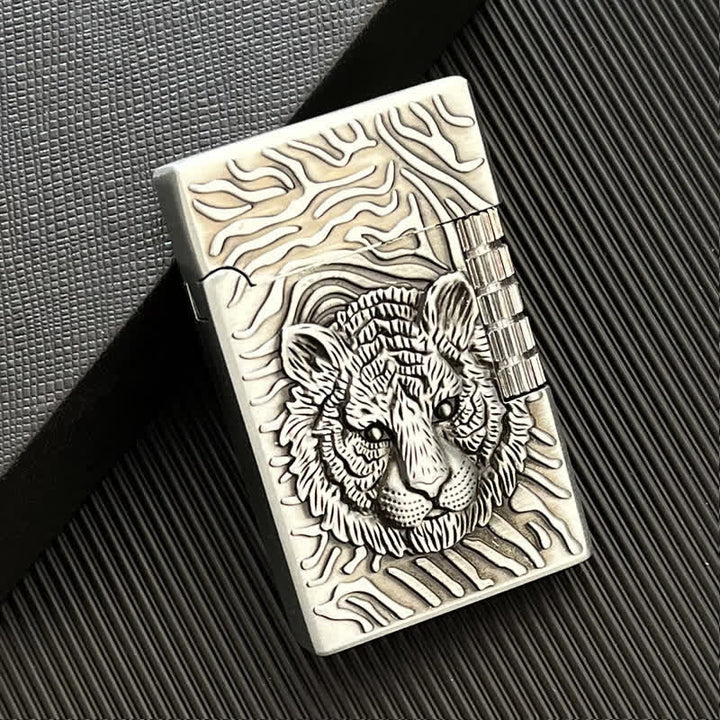 Encendedor de butano recargable con diseño de cabeza de tigre