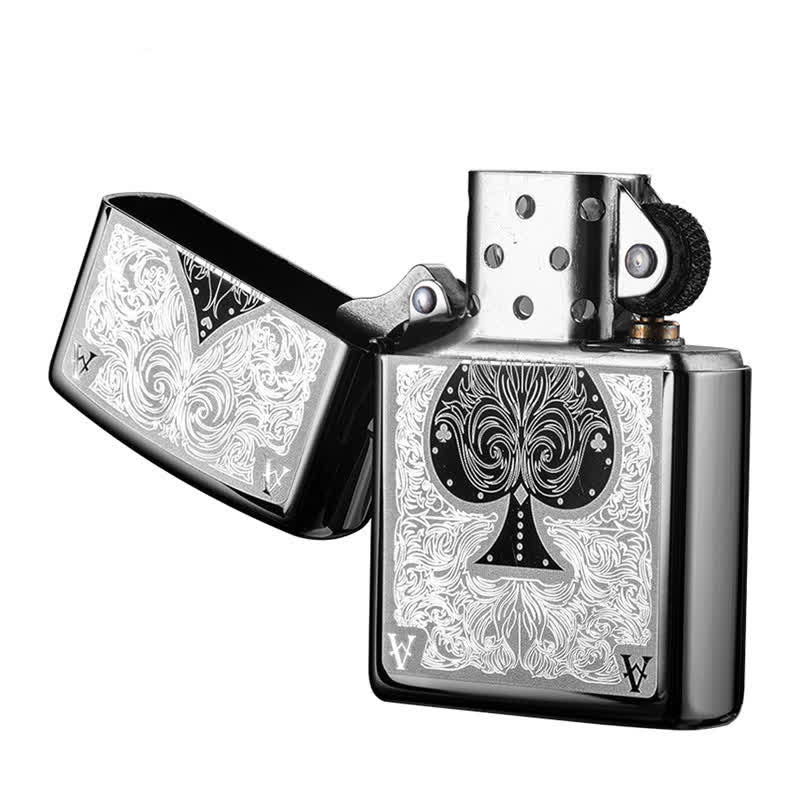 Encendedor de queroseno recargable Ace of Spades Black Ice