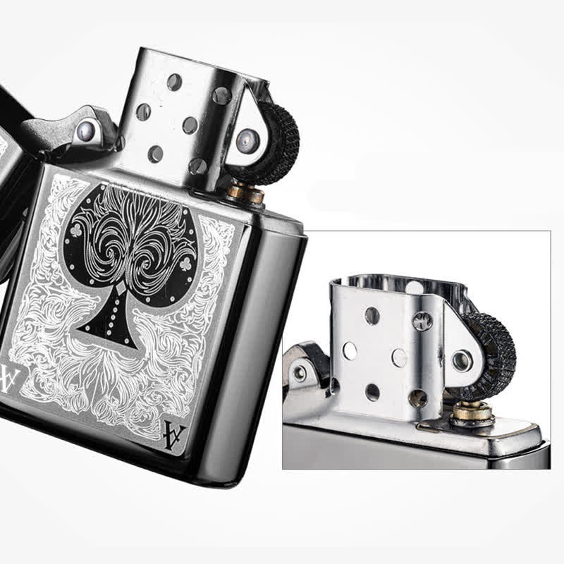 Encendedor de queroseno recargable Ace of Spades Black Ice