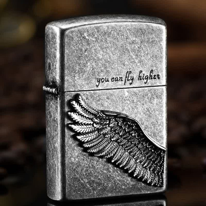 Encendedor de queroseno recargable con alas de ángel volador
