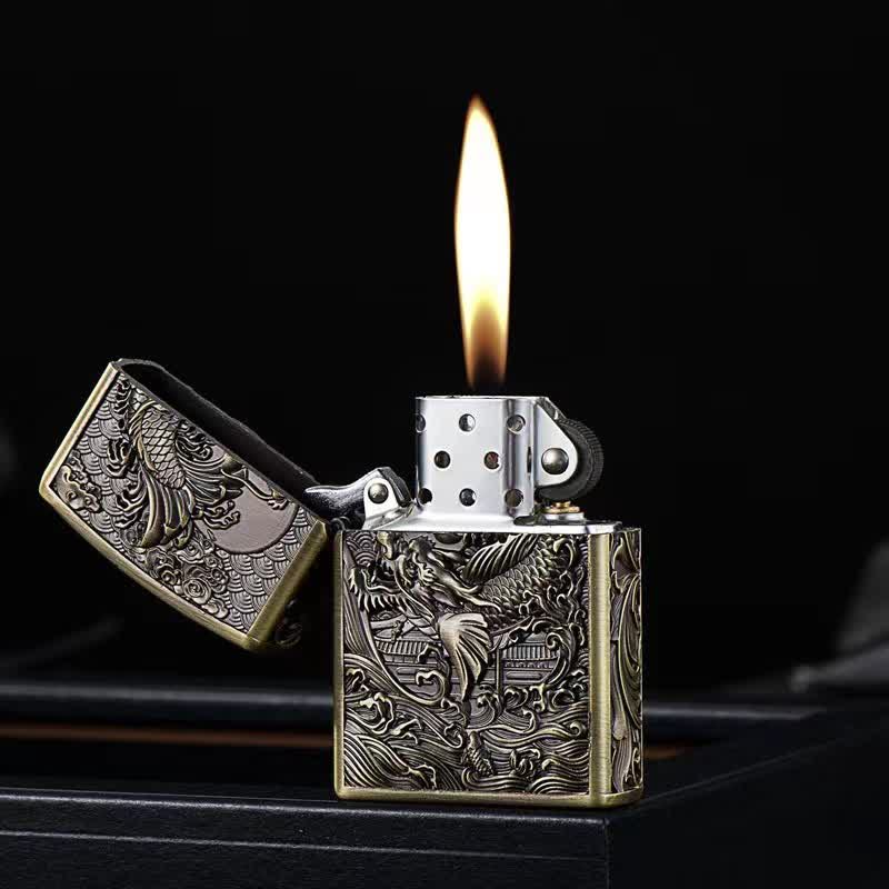 Encendedor de quesoseno recargable con forma de pez dragón