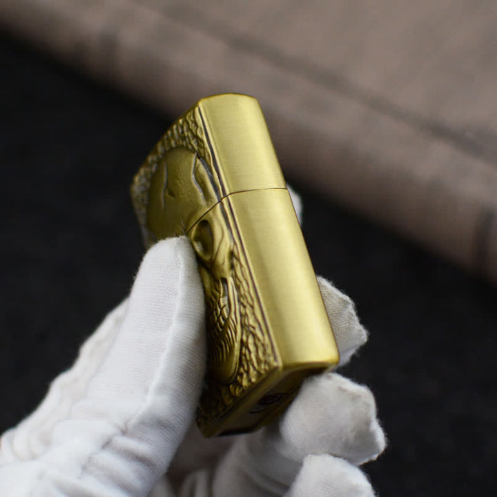 Encendedor de butano recargable con diseño de calavera grande