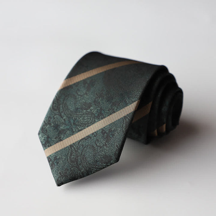 Corbata de hombre con accesorios de negocios con estampado de rayas y cachemira.