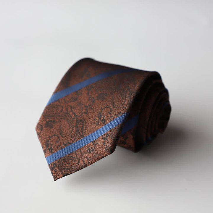Corbata de hombre con accesorios de negocios con estampado de rayas y cachemira.