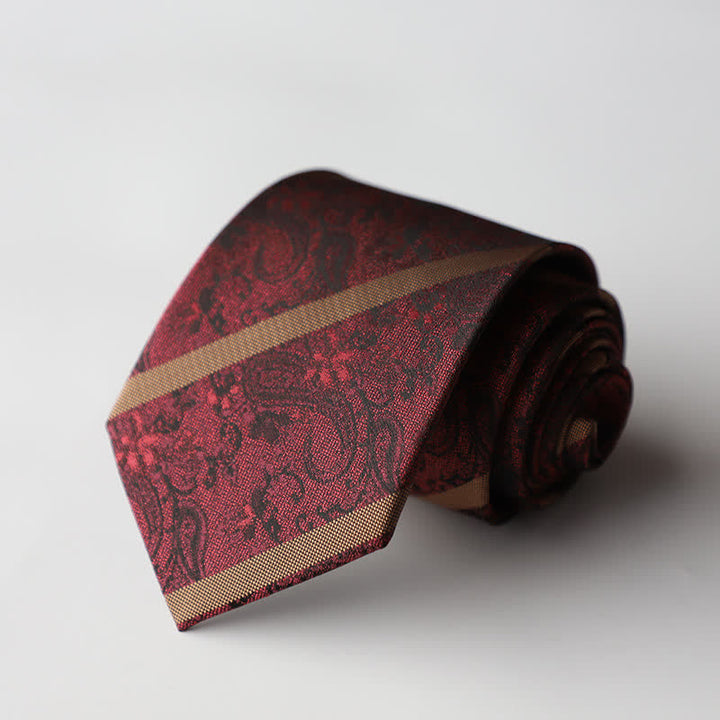 Corbata de hombre con accesorios de negocios con estampado de rayas y cachemira.