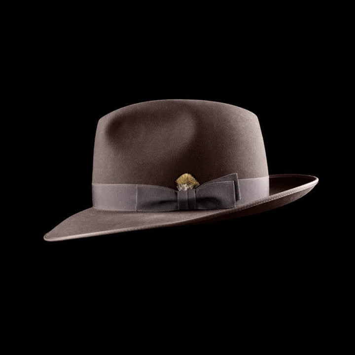 Sombrero vaquero clásico de fieltro de lana para viajeros de color sólido