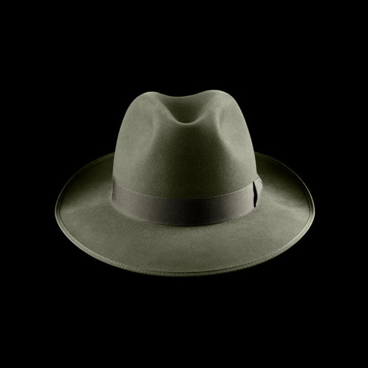 Sombrero vaquero clásico de fieltro de lana para viajeros de color sólido