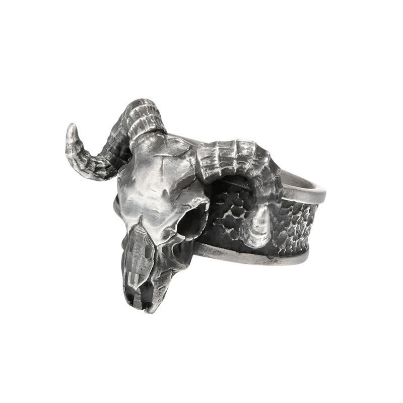 Anillo ajustable con apertura de diablo, fantasma, cabra y infierno para hombre