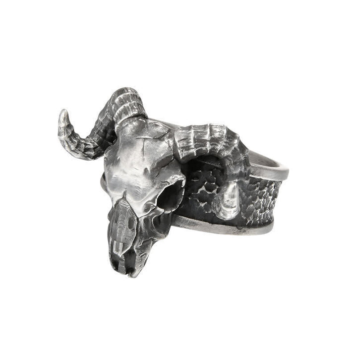 Anillo ajustable con apertura de diablo, fantasma, cabra y infierno para hombre