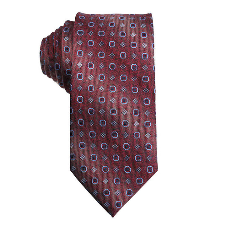 Corbata de vestir de noche con estampado de cachemira en rojo oscuro para hombre