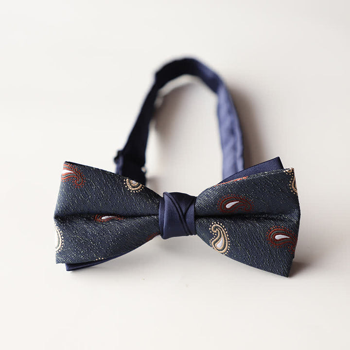 Pajarita de hombre de tejido jacquard con rayas florales y doble capa