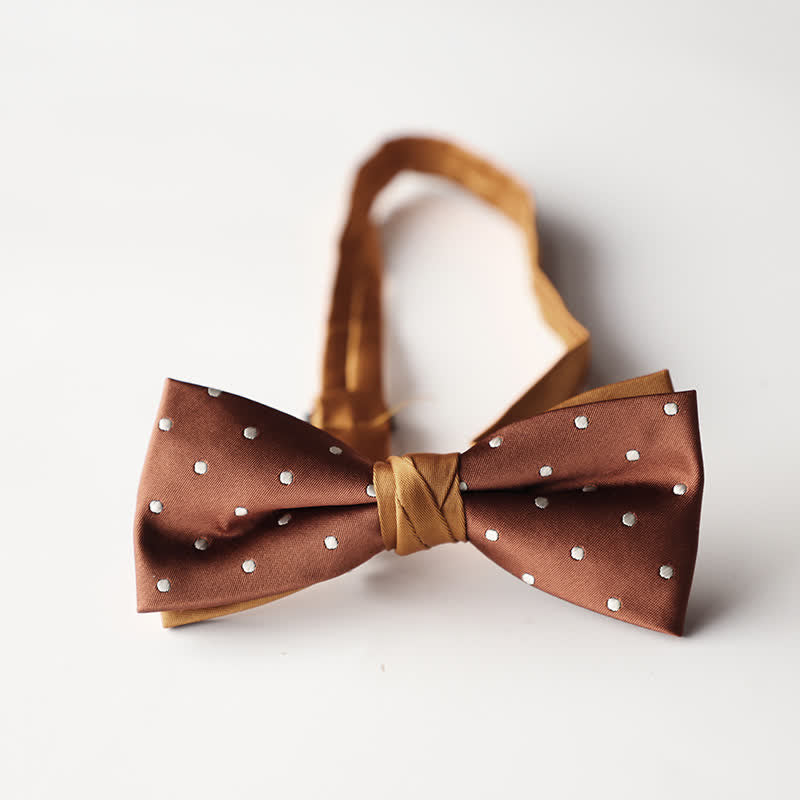 Pajarita de hombre de tejido jacquard con rayas florales y doble capa