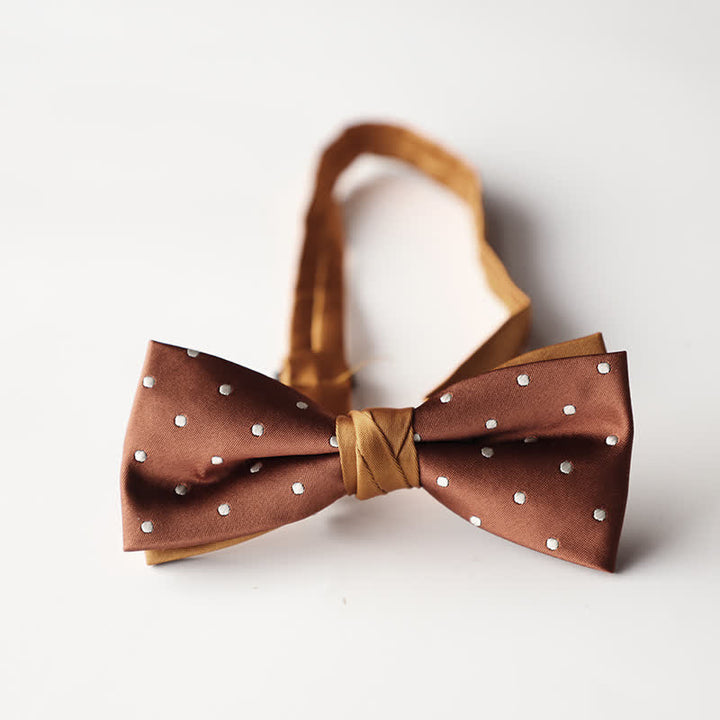 Pajarita de hombre de tejido jacquard con rayas florales y doble capa