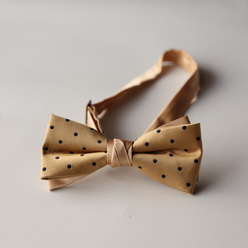 Pajarita de hombre de tejido jacquard con rayas florales y doble capa