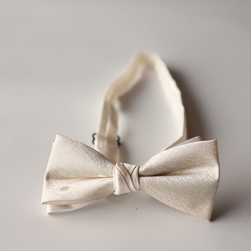 Pajarita de hombre de tejido jacquard con rayas florales y doble capa