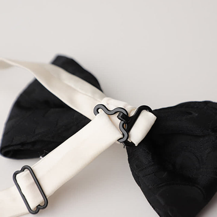 Pajarita de hombre de tejido jacquard con rayas florales y doble capa