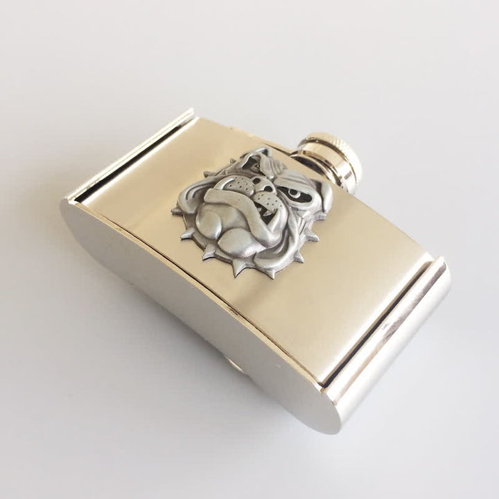Cinturón de cuero de bulldog de 3 oz para hombre con frasco oculto