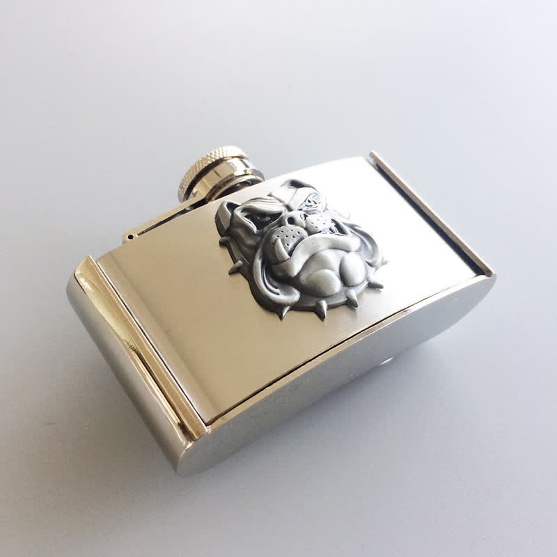 Cinturón de cuero de bulldog de 3 oz para hombre con frasco oculto