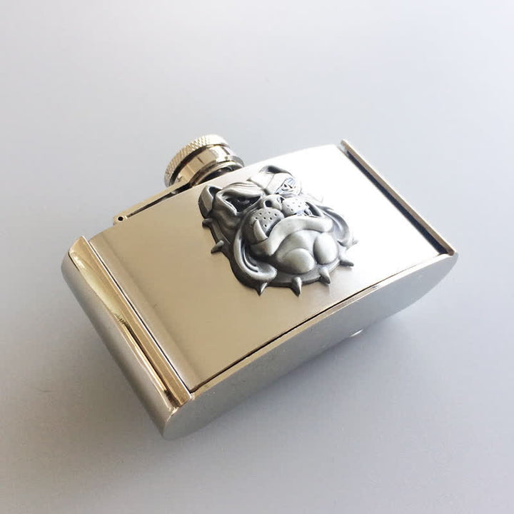 Cinturón de cuero de bulldog de 3 oz para hombre con frasco oculto