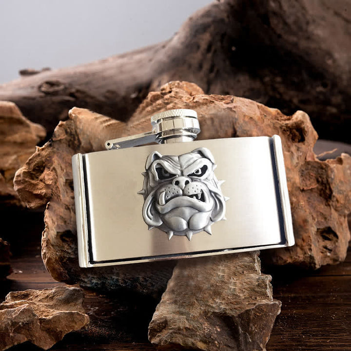 Cinturón de cuero de bulldog de 3 oz para hombre con frasco oculto