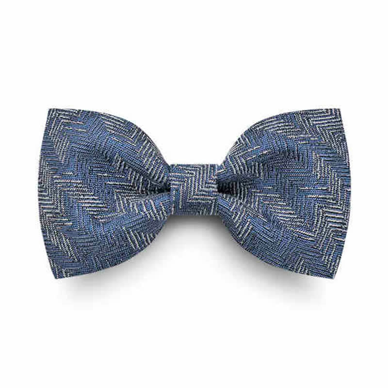Pajarita vaquera con estampado de espiga de flores de la serie azul para hombre