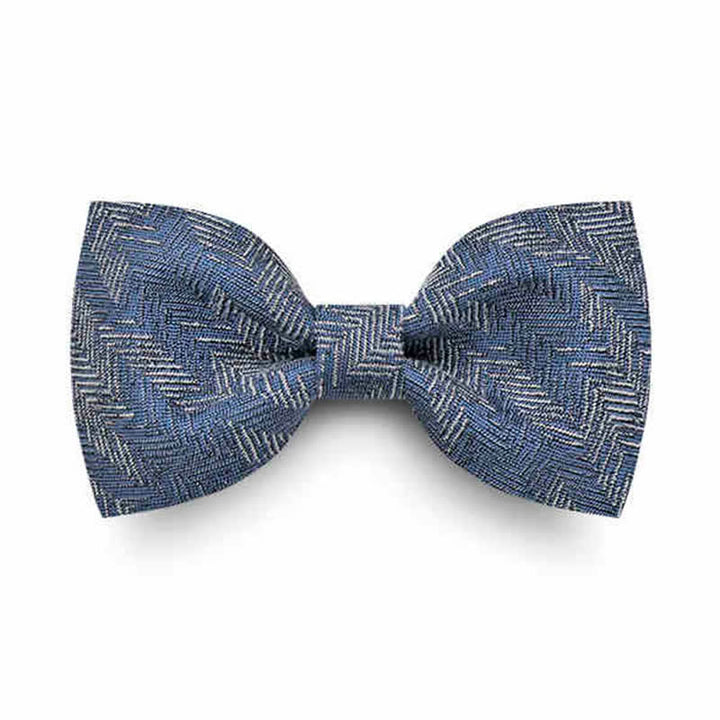 Pajarita vaquera con estampado de espiga de flores de la serie azul para hombre
