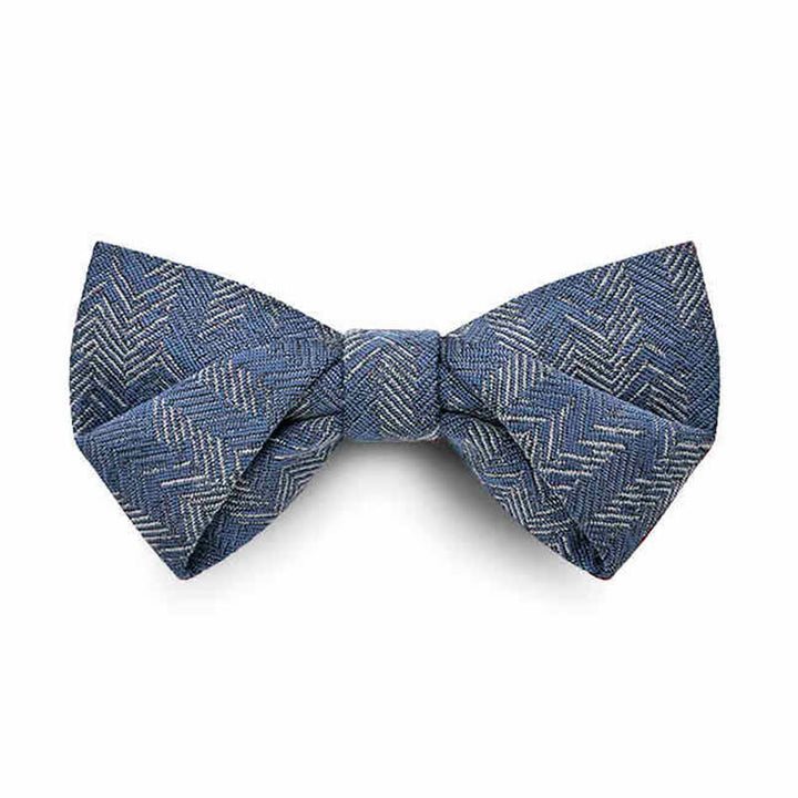 Pajarita vaquera con estampado de espiga de flores de la serie azul para hombre