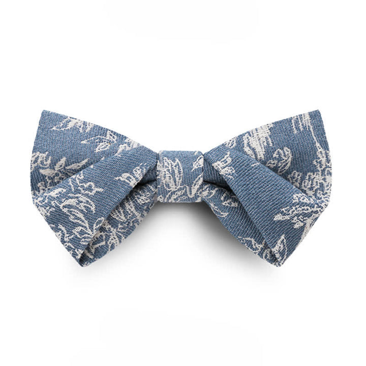Pajarita vaquera con estampado de espiga de flores de la serie azul para hombre
