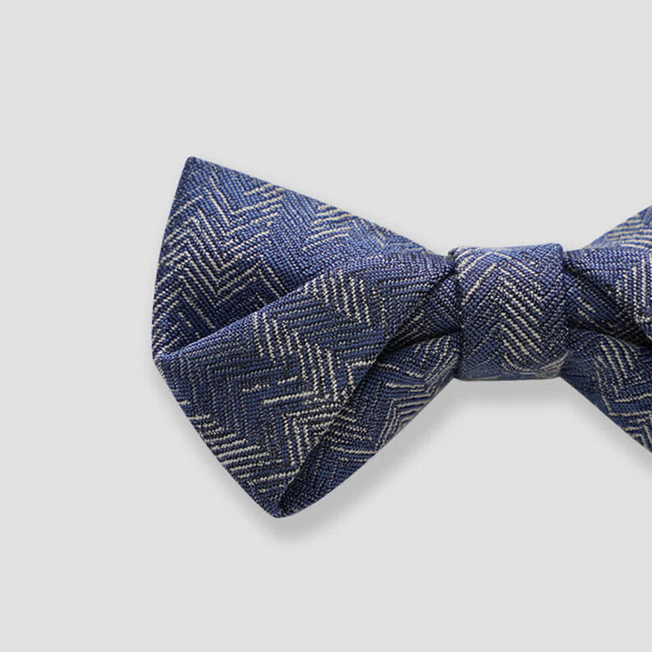 Pajarita vaquera con estampado de espiga de flores de la serie azul para hombre