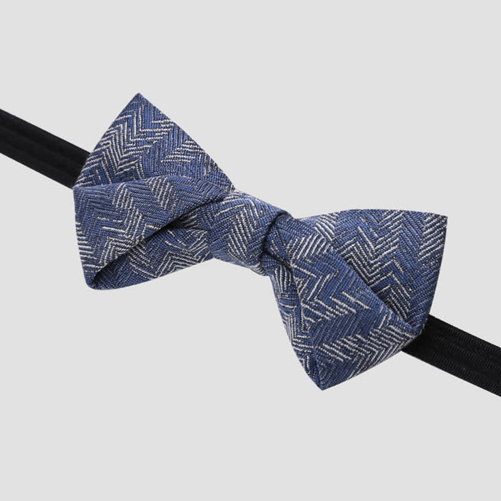 Pajarita vaquera con estampado de espiga de flores de la serie azul para hombre