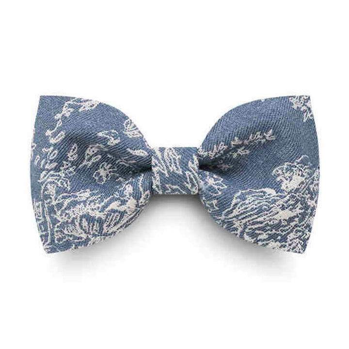 Pajarita vaquera con estampado de espiga de flores de la serie azul para hombre