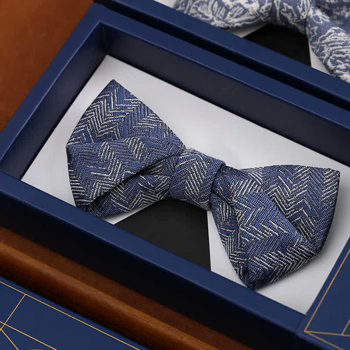 Pajarita vaquera con estampado de espiga de flores de la serie azul para hombre