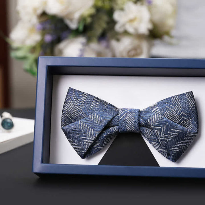 Pajarita vaquera con estampado de espiga de flores de la serie azul para hombre