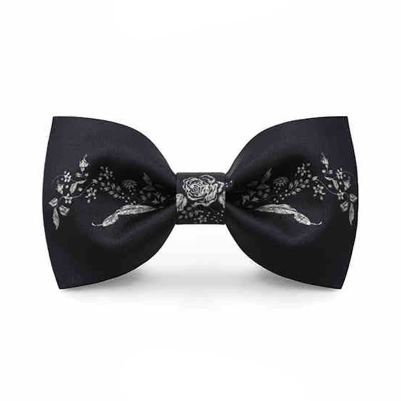 Pajarita de boda elegante con estampado floral y vegetal para hombre