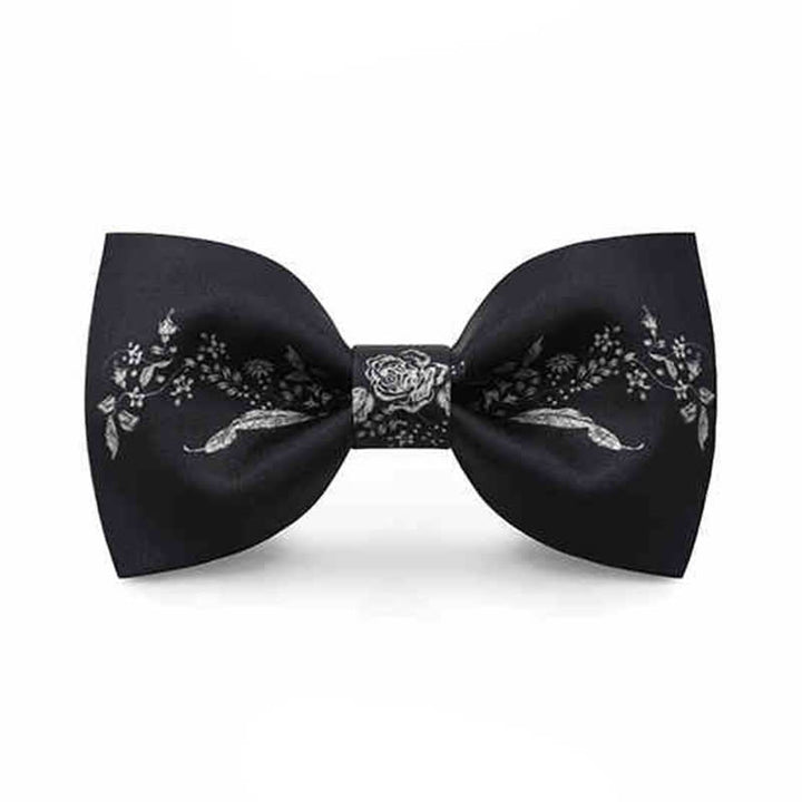 Pajarita de boda elegante con estampado floral y vegetal para hombre