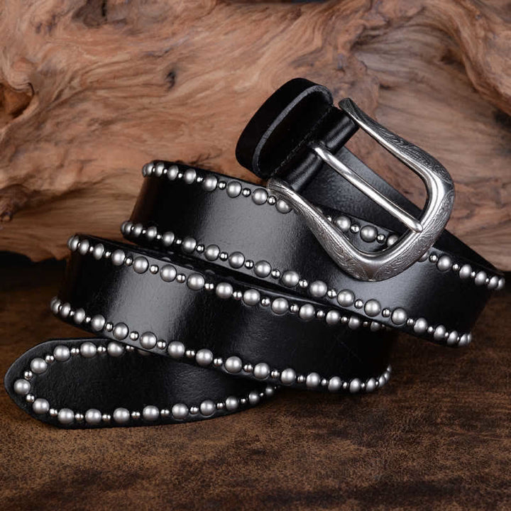 Cinturón de cuero con remaches redondos y tachuelas para accesorios de ropa gótica