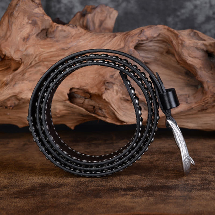 Cinturón de cuero con remaches redondos y tachuelas para accesorios de ropa gótica