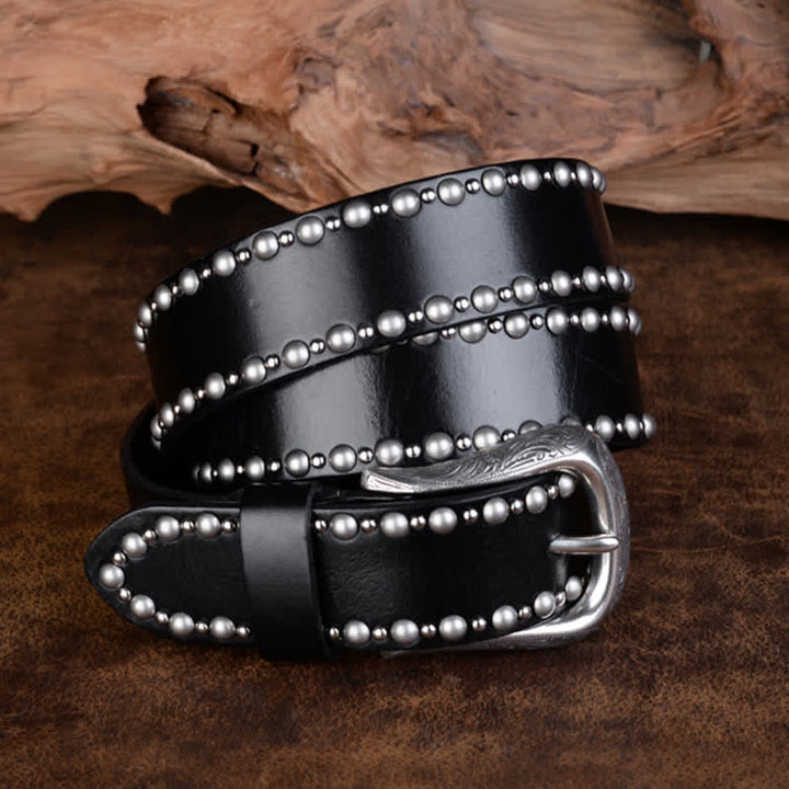 Cinturón de cuero con remaches redondos y tachuelas para accesorios de ropa gótica