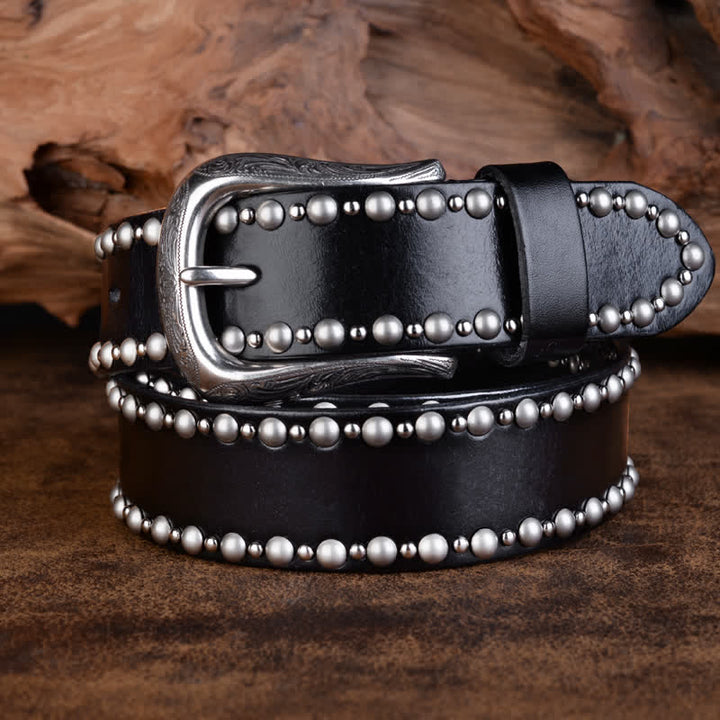 Cinturón de cuero con remaches redondos y tachuelas para accesorios de ropa gótica