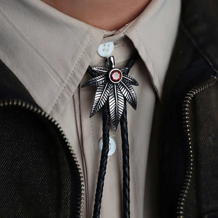Corbata bolo con forma de hoja de arce de vaquero occidental punk