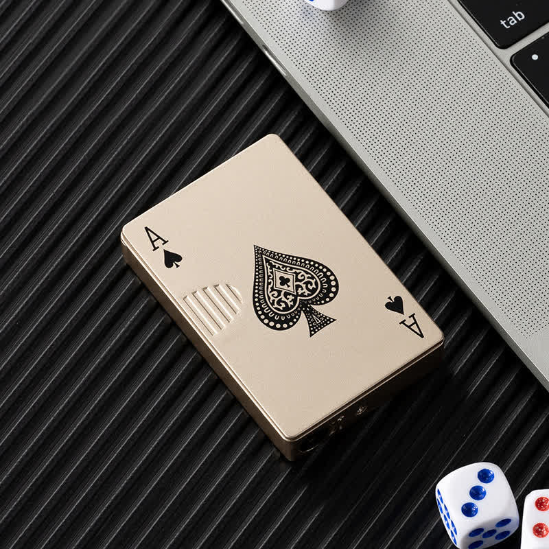 Encendedor de butano recargable con parte trasera personalizada y cartas de póquer
