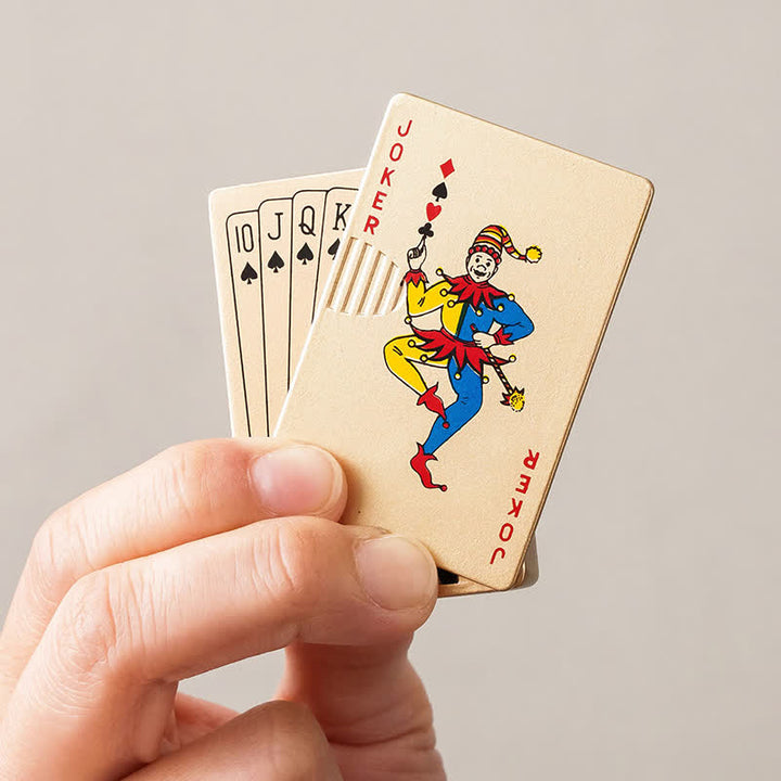 Encendedor de butano recargable con parte trasera personalizada y cartas de póquer