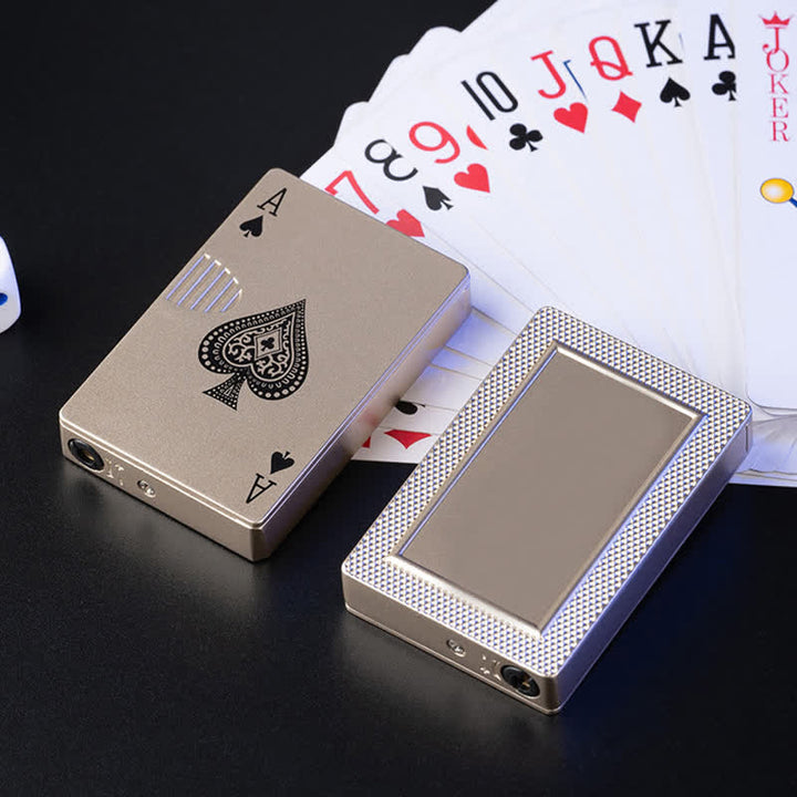 Encendedor de butano recargable con parte trasera personalizada y cartas de póquer
