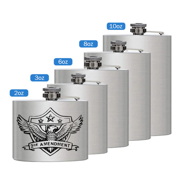 Termo portátil de acero inoxidable con diseño láser de águila de 3 a 8 oz